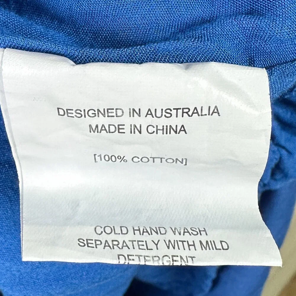 Petal and Pup Lionel Puff Sleeve Mini Dress Women’s L Blue Cotton Smocked - Picture 8 of 8